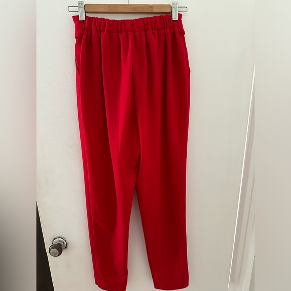 NWOT - Suzy Shier Red Paperbag Pants - Picture 2 of 3